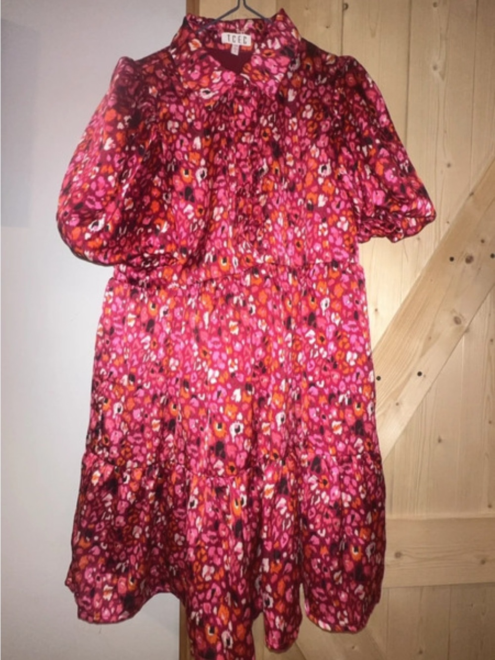 Ice Pink and Orange Floral Tiered Girls Dress